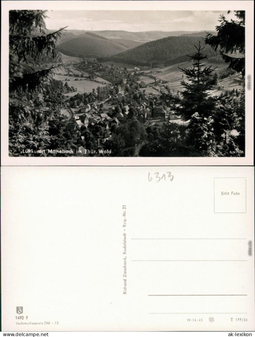 Ansichtskarte Manebach-Ilmenau Panorama-Ansicht  X 1956 - Ilmenau