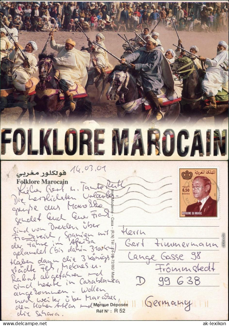 Ansichtskarte  Folklore Marocain - Traditionelles Spiel 2001 - Costumi