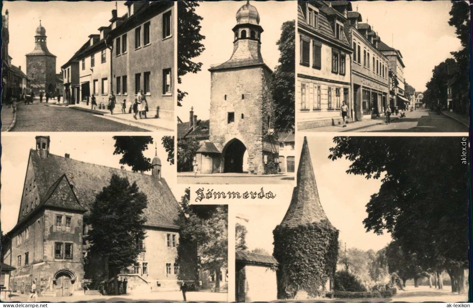 Ansichtskarte Sömmerda Stadttor, Straßenansicht, Park 1962 - Sömmerda