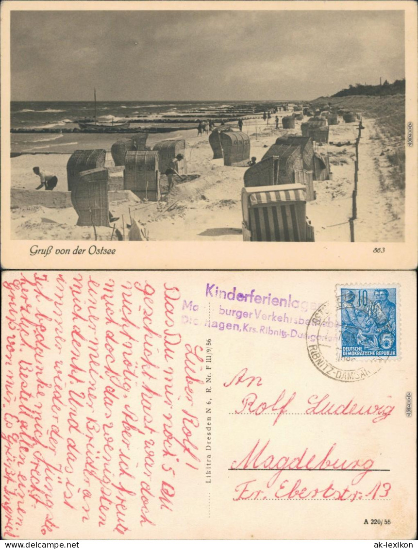 Vorpommern-Schwerin Gruß Von Der Ostsee: Strandleben, Strandkörbe 1955 - Schwerin