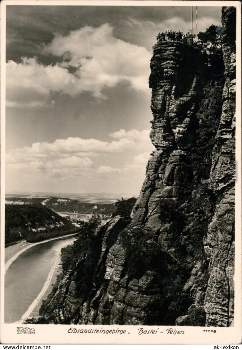 Ansichtskarte Rathen Basteifelsen (Sächsische Schweiz) 1960 Walter Hahn:11108 - Rathen