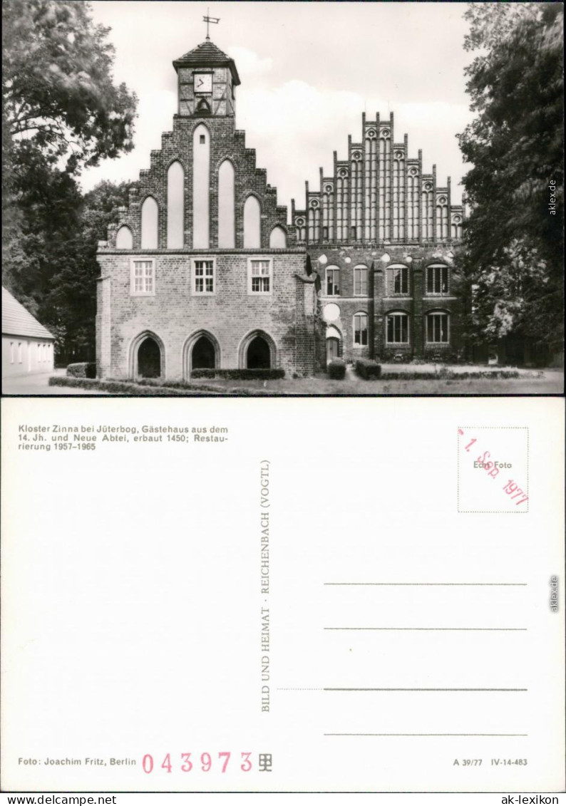 Ansichtskarte Kloster Zinna-Jüterbog Gästehaus Alte Und Neue Abtei 1977 - Jueterbog