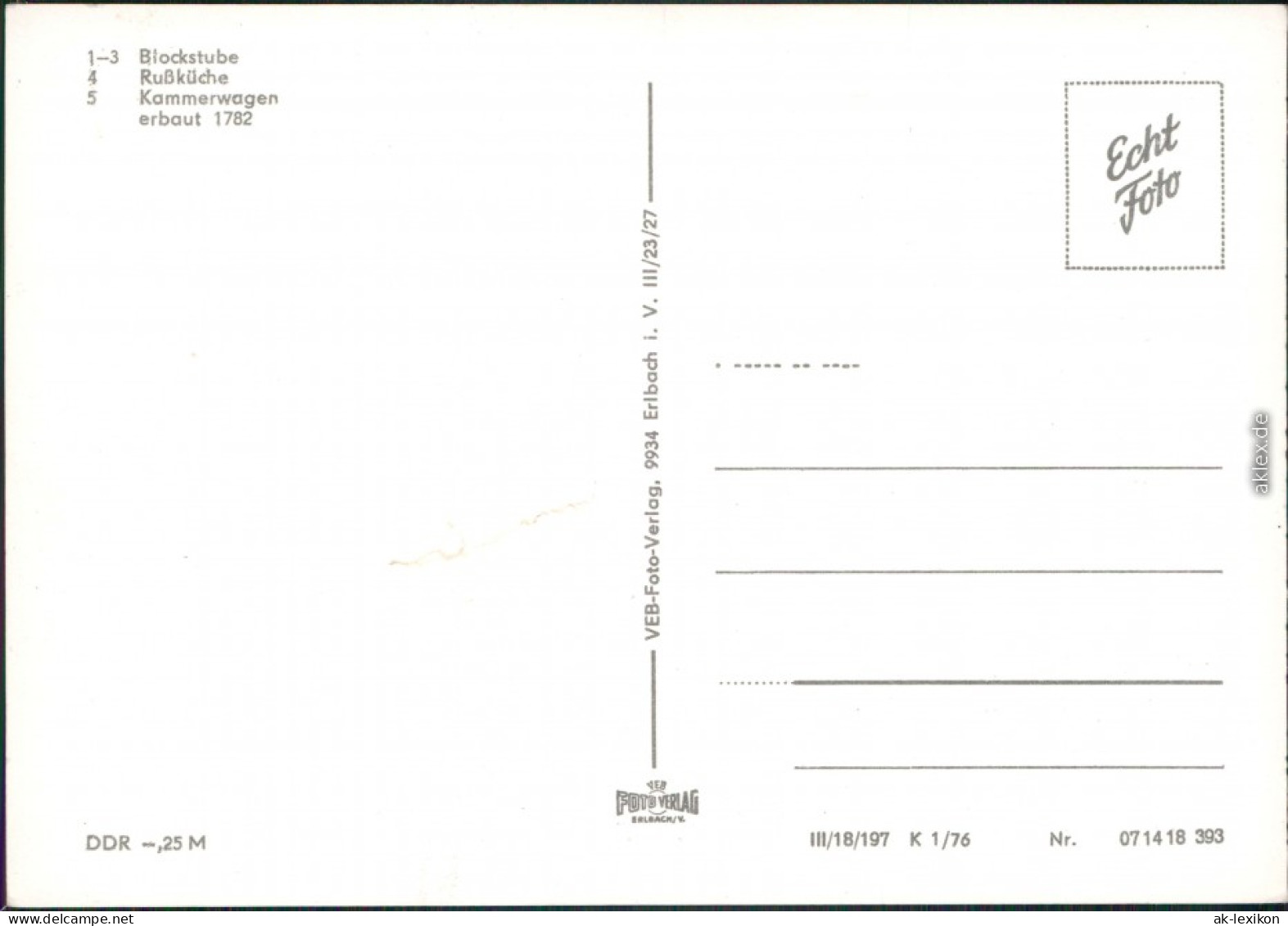 Ansichtskarte Landwüst-Markneukirchen Vogtländisches Bauernmuseum 1976 - Markneukirchen