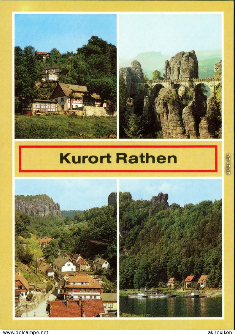 Rathen Am Kottesteig, Basteibrücke, Teilansicht, Blick Zum Mönch 1989 - Rathen