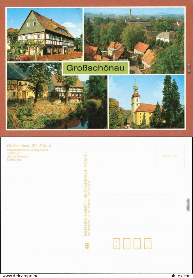 Großschönau (Sachsen) Umgebindehaus Schafgasse   An Der Mandau, Dorfkirche 1989 - Grossschoenau (Sachsen)