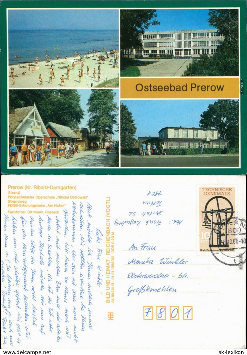 Prerow Strand, Polytechnische Oberschule FDGB-Erholungsheim Am Hafen G1988 - Seebad Prerow