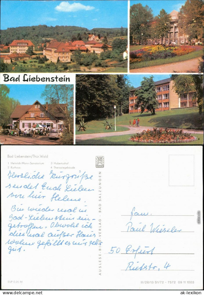Bad Liebenstein Heinrich-Mann-Sanatorium, Kurhaus, Hubertushof 1972 - Bad Liebenstein