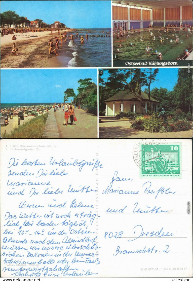 Kühlungsborn FDGB-Meerwasserschwimmhalle, Strand, Konzertgarten Ost 1975 - Kuehlungsborn