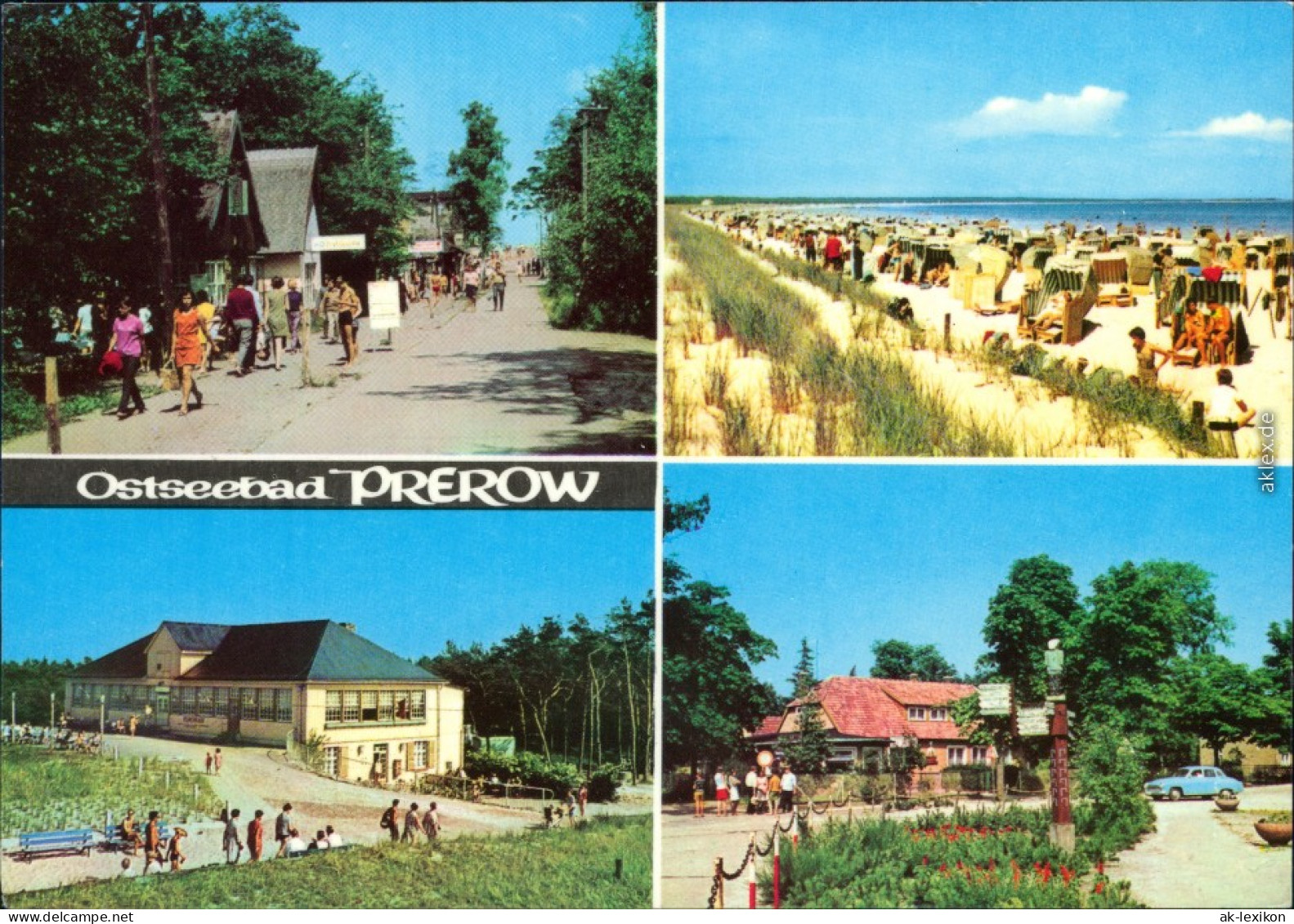 Prerow Promenade, Strand Mit Vielen Strandkörben, Gaststätte 1974 - Seebad Prerow