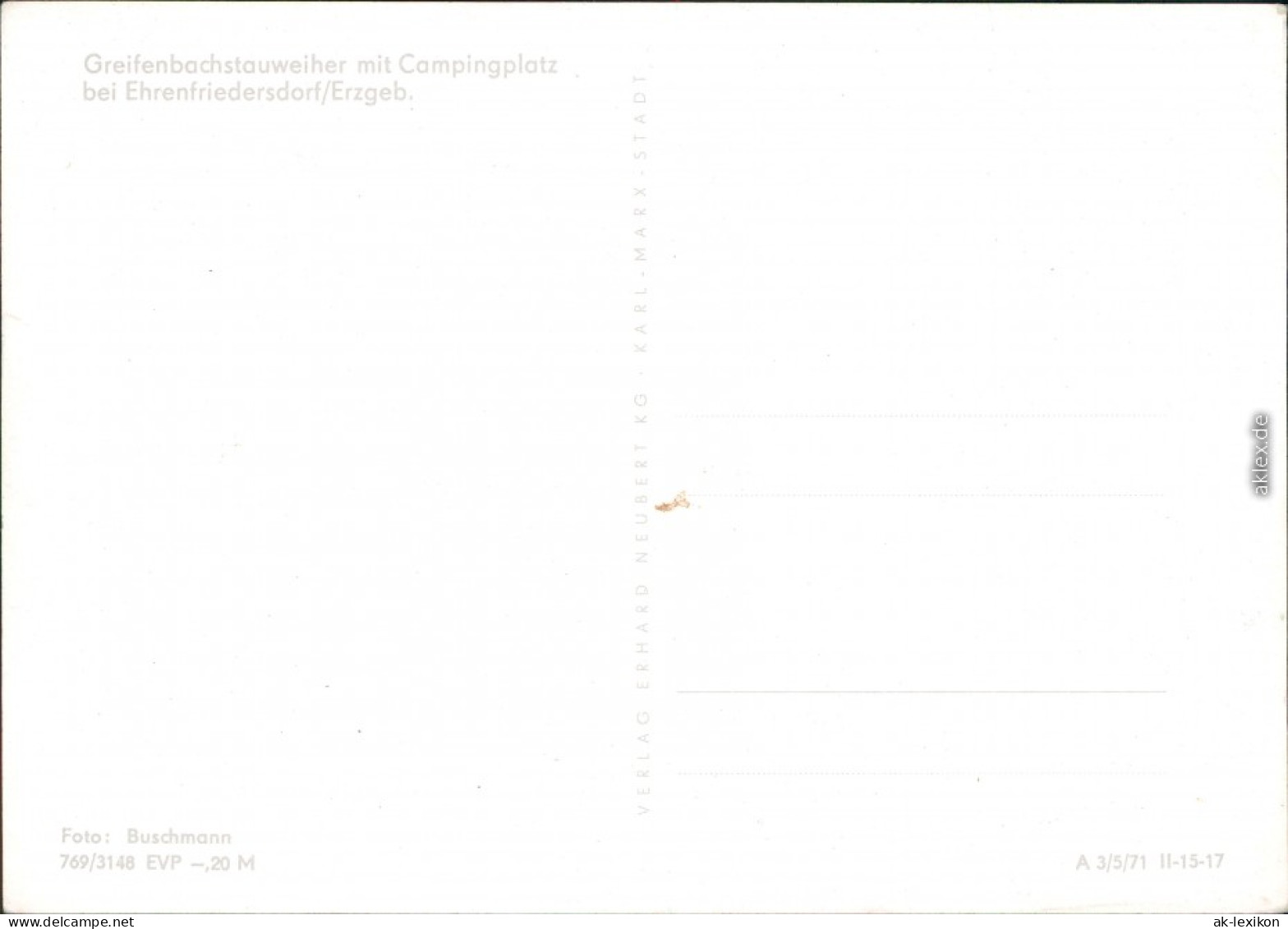 Ansichtskarte Ehrenfriedersdorf Greifenbachstauweiher Mit Campingplatz 1971 - Ehrenfriedersdorf