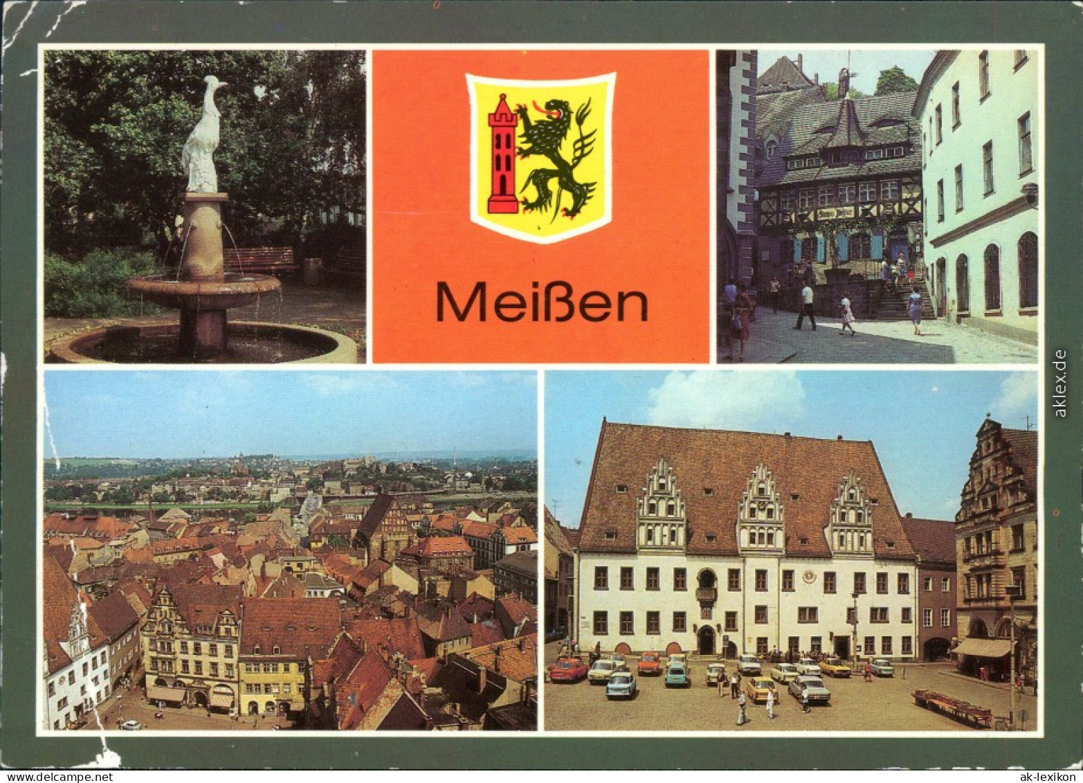 Meißen Kändlerbrunnen, Historische Gaststätte "Vincenz Richter", Blick  G1989 - Meissen