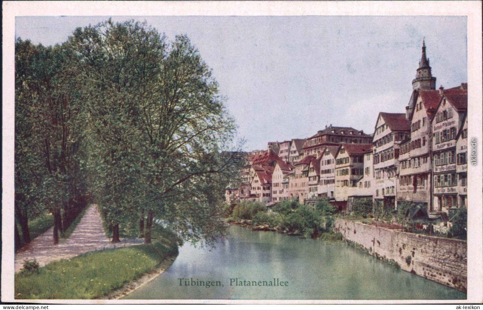 Ansichtskarte Tübingen Platanenallee Mit Neckarpartie 1922  - Tuebingen