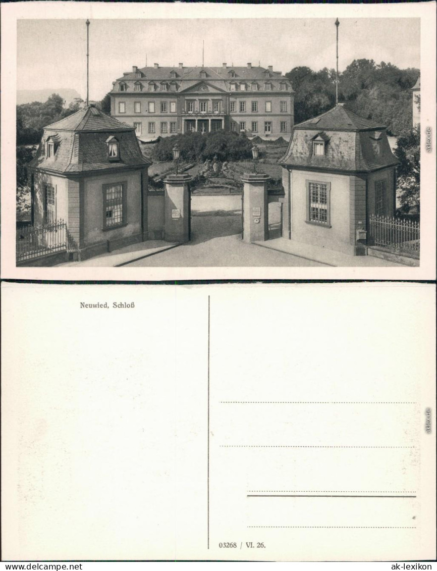 Ansichtskarte Neuwied (Rhein) Schloß Und Haupteingang 1932 - Neuwied