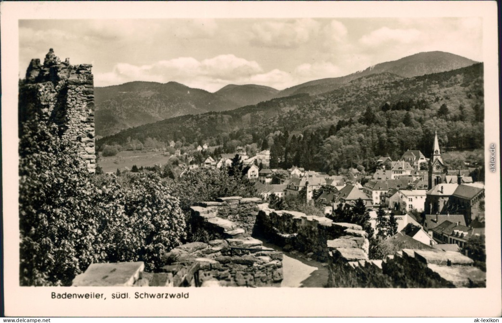 Ansichtskarte Badenweiler Panorama-Ansicht 1955 - Badenweiler