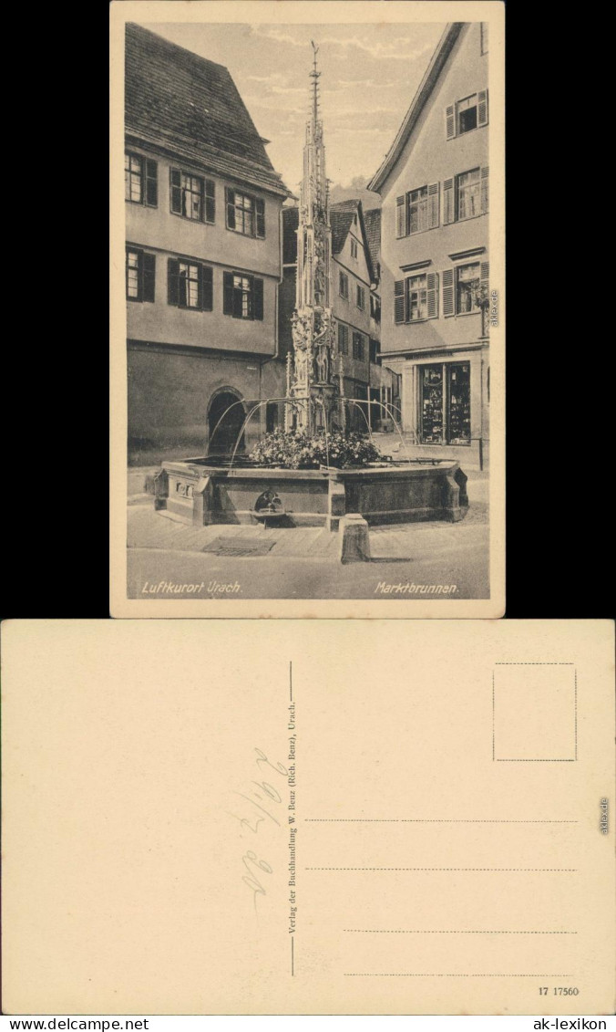 Ansichtskarte Bad Urach Marktbrunnen 1920 - Bad Urach