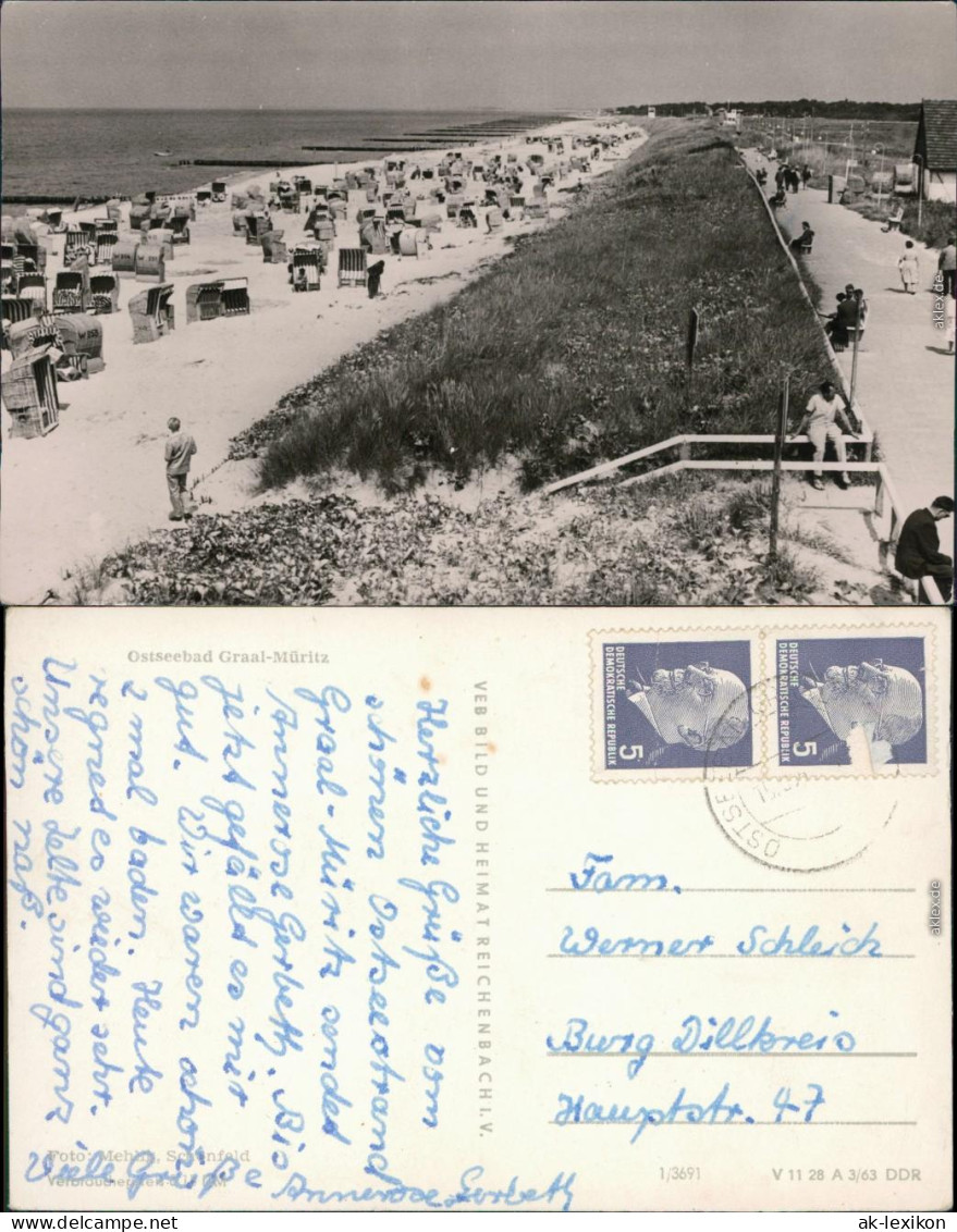 Ansichtskarte Graal-Müritz Strand Mit Vielen Strandkörben 1963 - Graal-Müritz