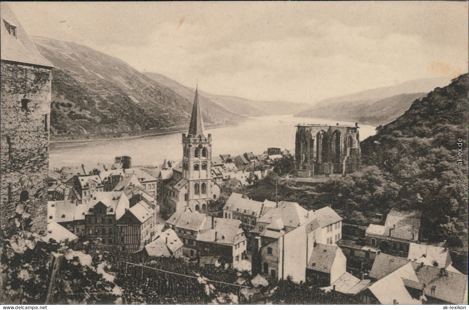 Ansichtskarte Bacharach Panorama-Ansicht 1909 - Bacharach
