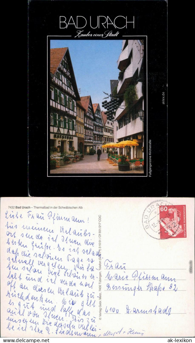 Ansichtskarte Bad Urach Kirchstraße - Fußgängerstraße 1984 - Bad Urach