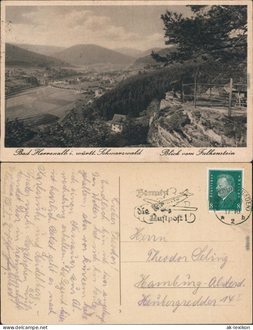 Ansichtskarte Bad Herrenalb Panorama-Ansicht - Blick Vom Falkenstein 1929  - Bad Herrenalb