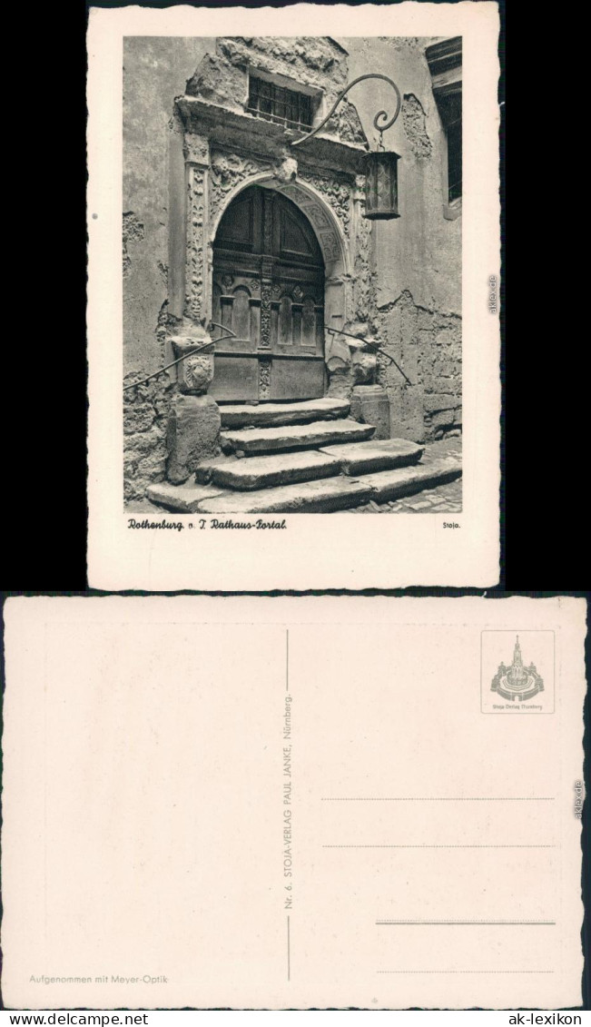 Ansichtskarte Rothenburg Ob Der Tauber Altes Rathausportal 1929 - Rothenburg O. D. Tauber