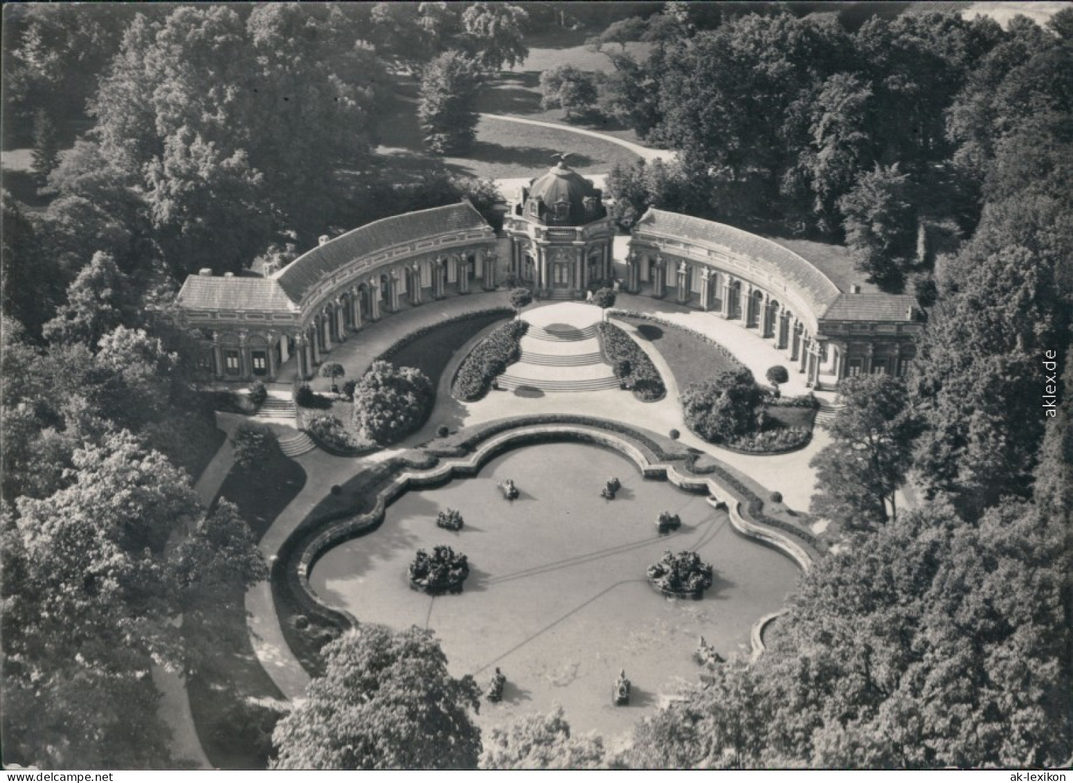 Ansichtskarte Bayreuth Luftbild: Eremitage - Neues Schloss 1960 - Bayreuth