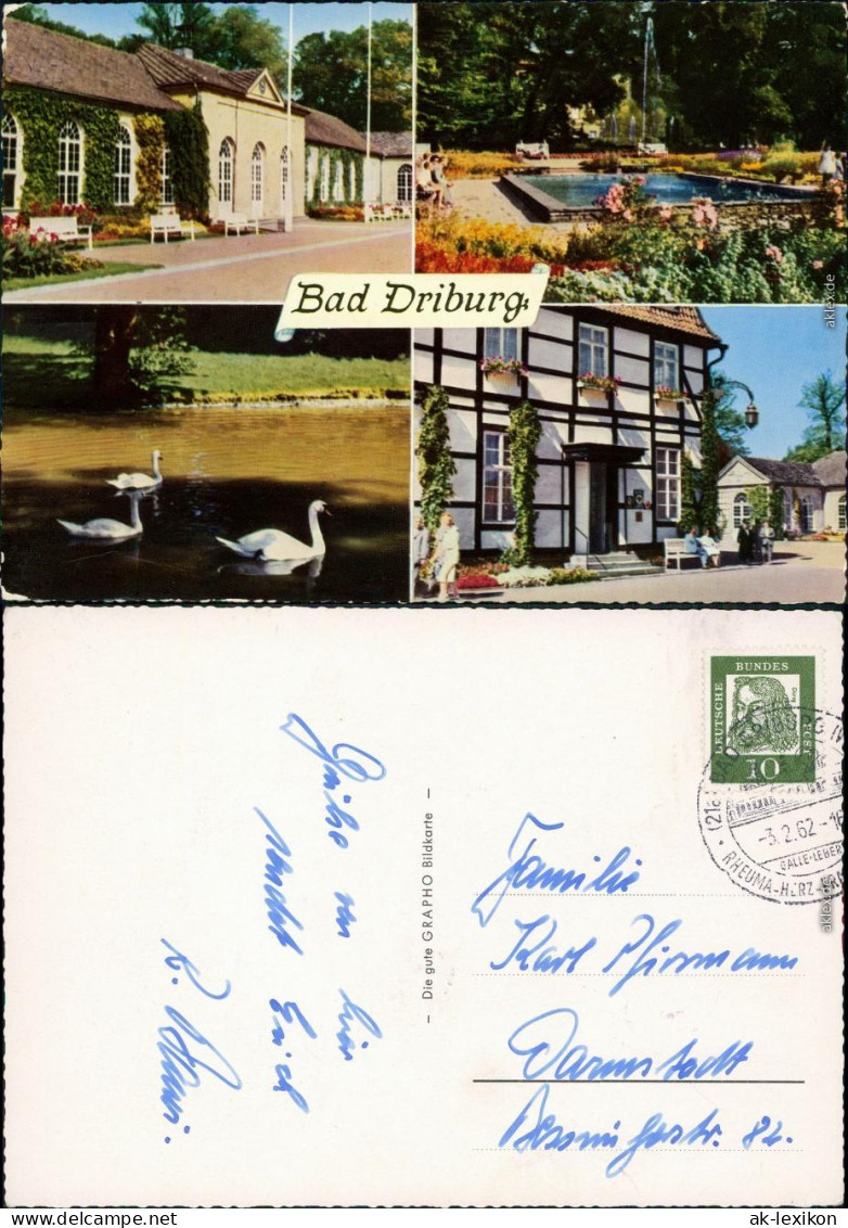 Bad Driburg Kurhaus, Kurpark - Brunnen - Schwäne, Fachwerkhaus 1962 - Bad Driburg