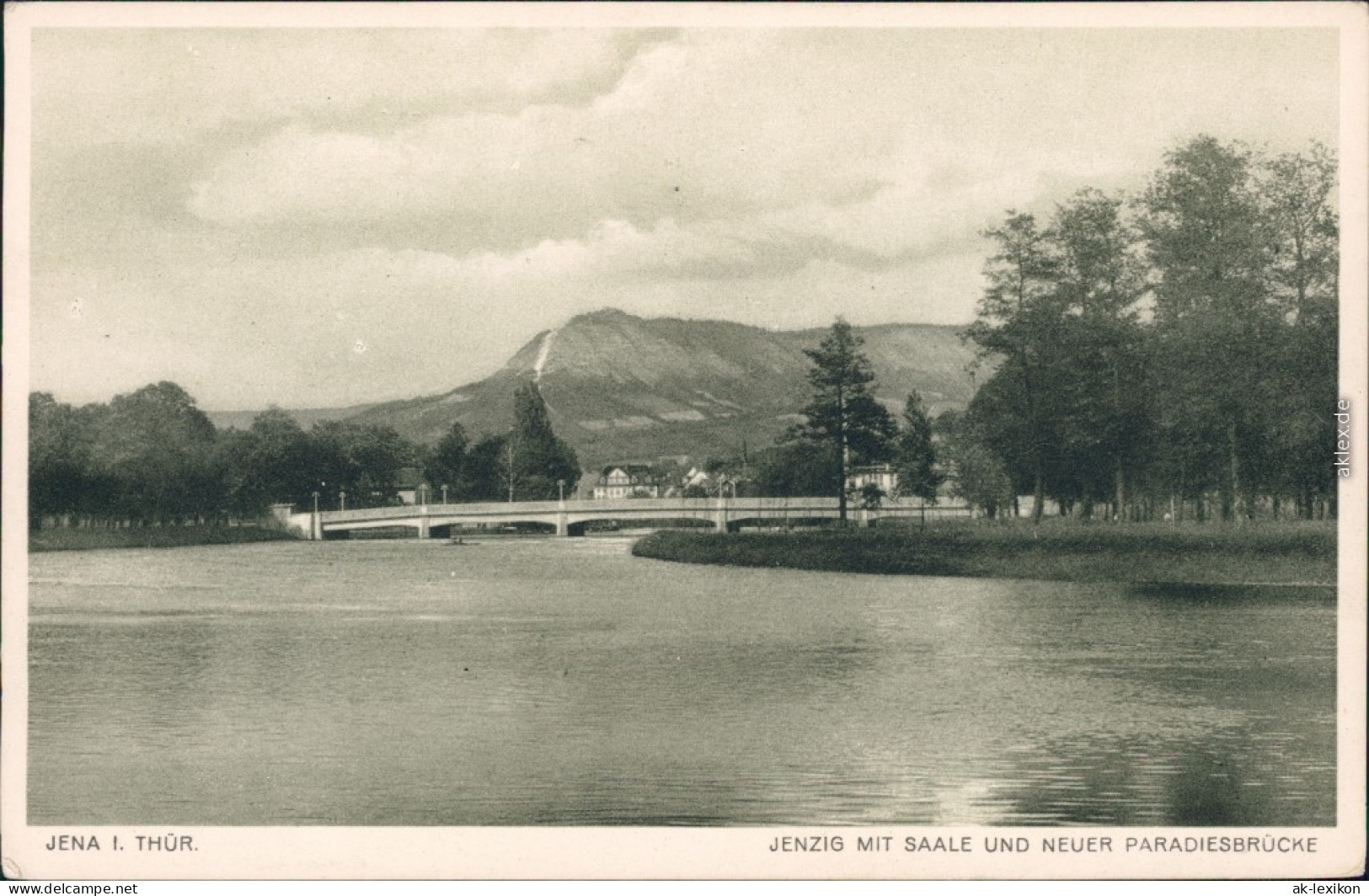 Ansichtskarte Jena Jenzig Mit Saale Und Paradiesbrücke 1929 - Jena