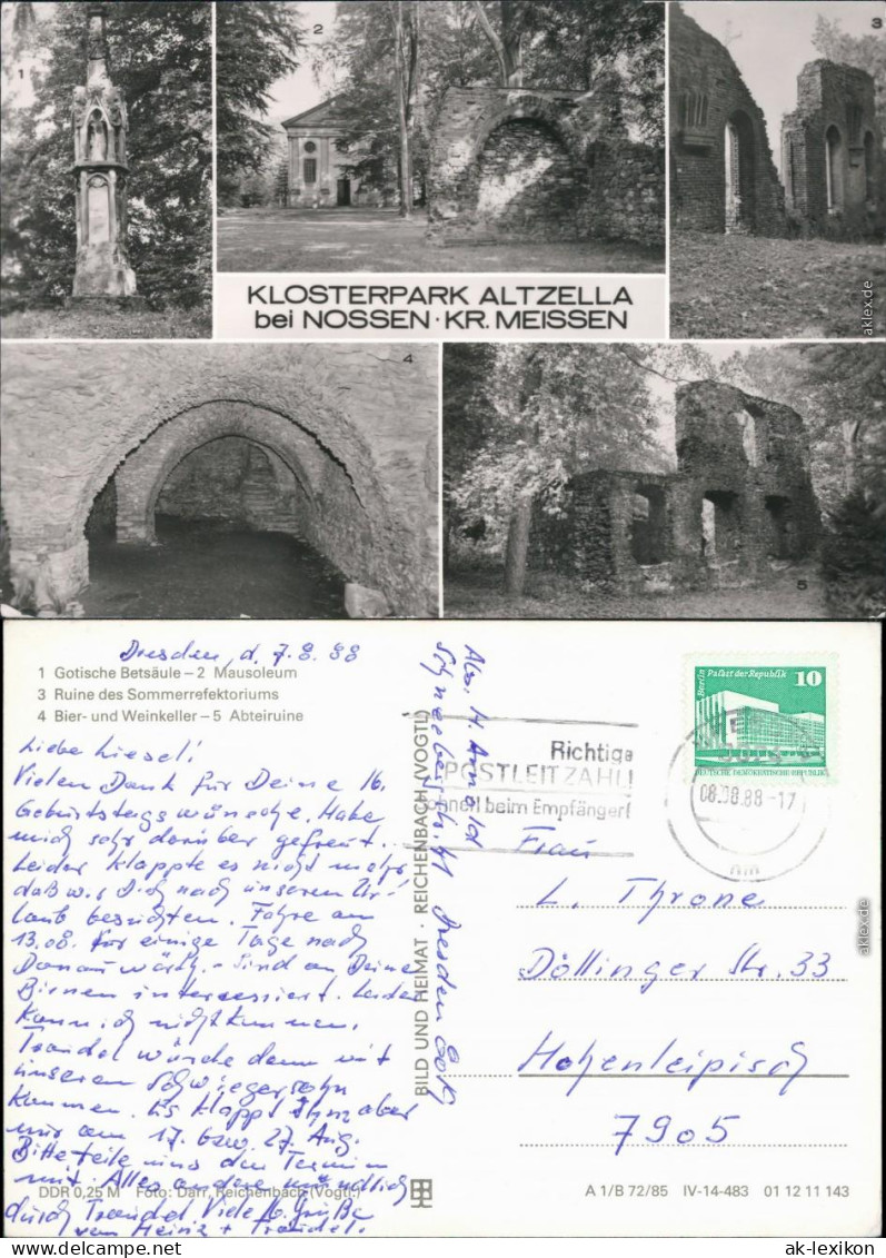 Zossen Klosterpark Altzella - Gotische Betsäule, Mausoleum, Ruine Des S  1988 - Zossen