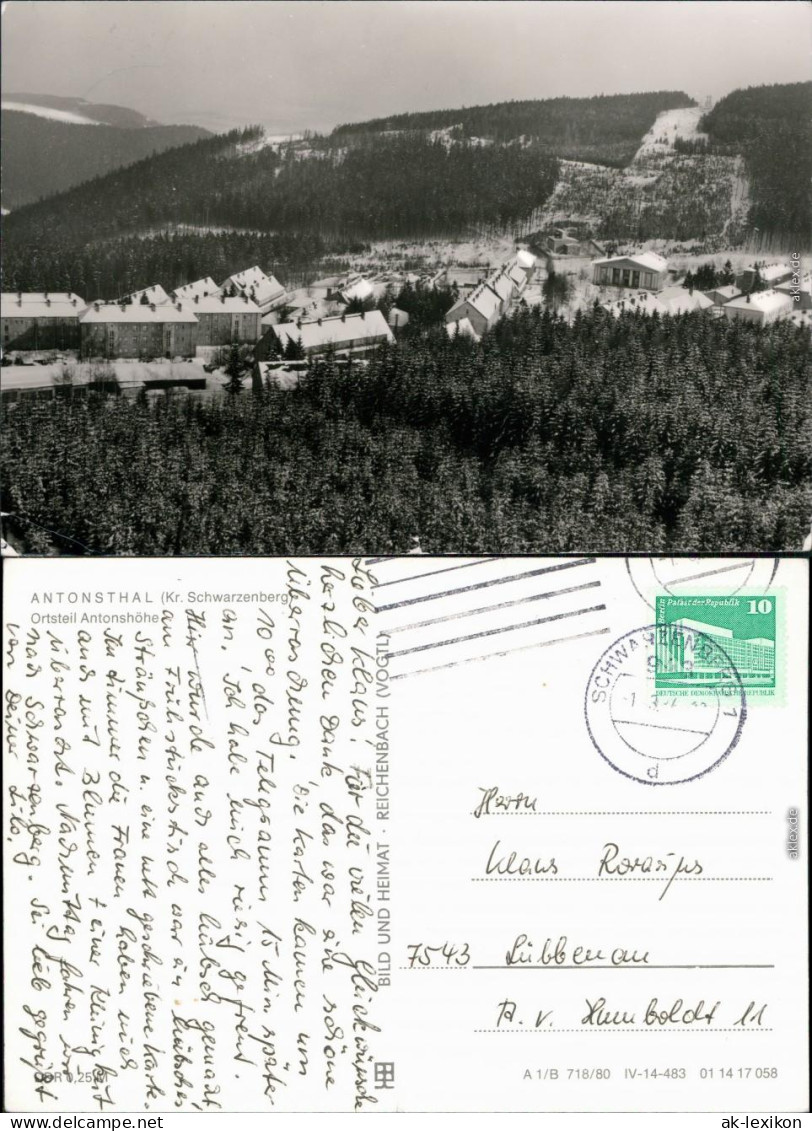 Ansichtskarte Antonsthal-Breitenbrunn (Erzgebirge) Panorama-Ansicht 1980 - Breitenbrunn