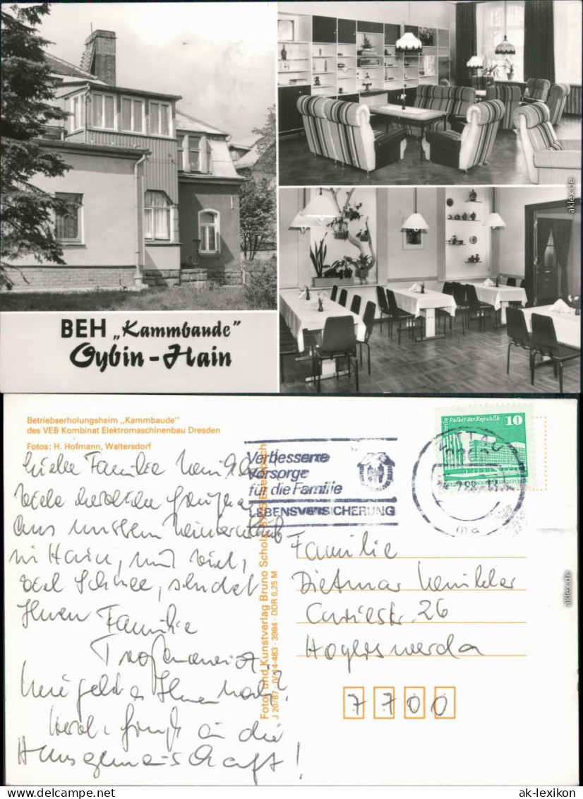 Ansichtskarte Oybin Betriebserholungsheim "Kammbaude" Des VEB 1988 - Oybin