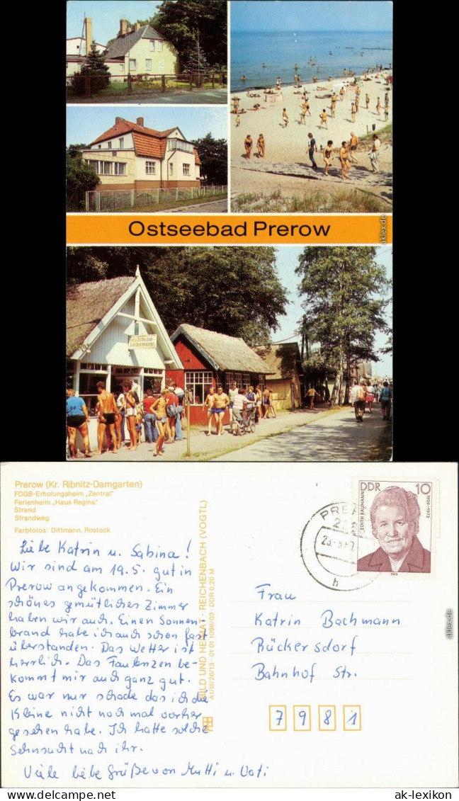 Prerow FDGB-Erholungsheim "Zentral", Ferienheim "Haus Regina" G1989 - Seebad Prerow