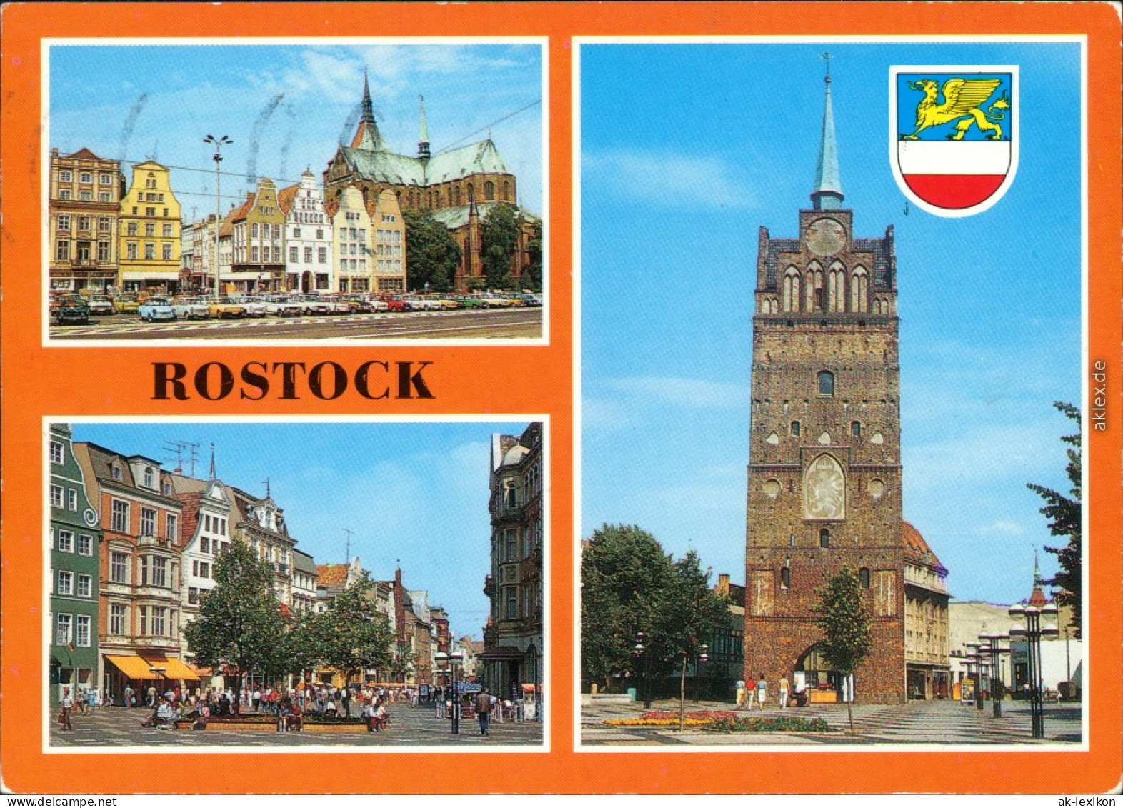 Rostock Neuer Markt Marktplatz - Ernst-Thälmann-Platz Kröpeliner Tor G1989 - Rostock