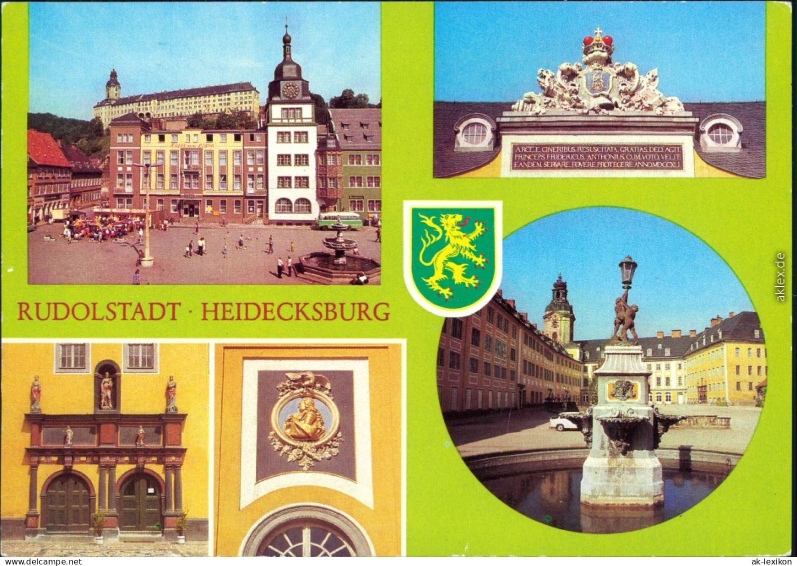 Ansichtskarte Rudolstadt Schloss Heidecksburg Mit Markt Und Brunnen G1984 - Rudolstadt