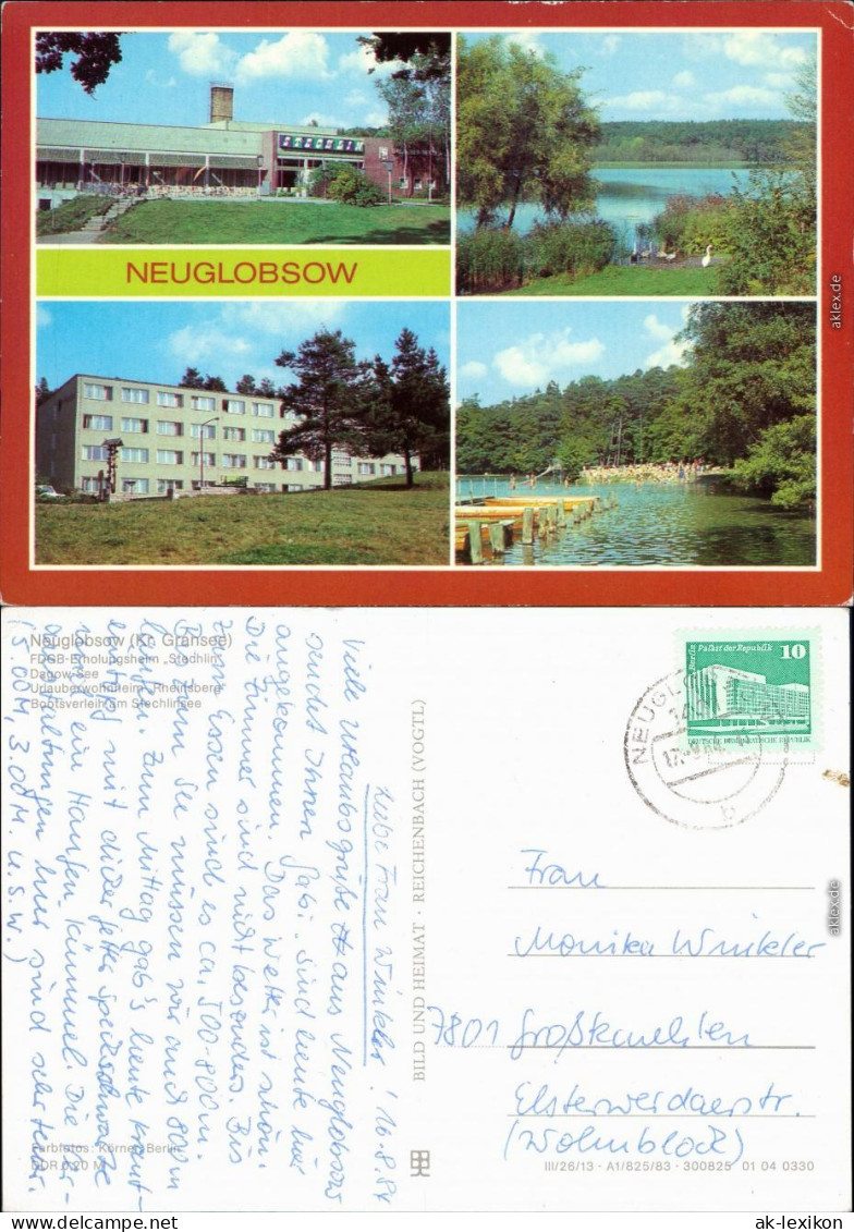 Neuglobsow Stechlin FDGB-Erholungsheim   Dagow-See, Urlauberwohnheim G1983 - Neuglobsow