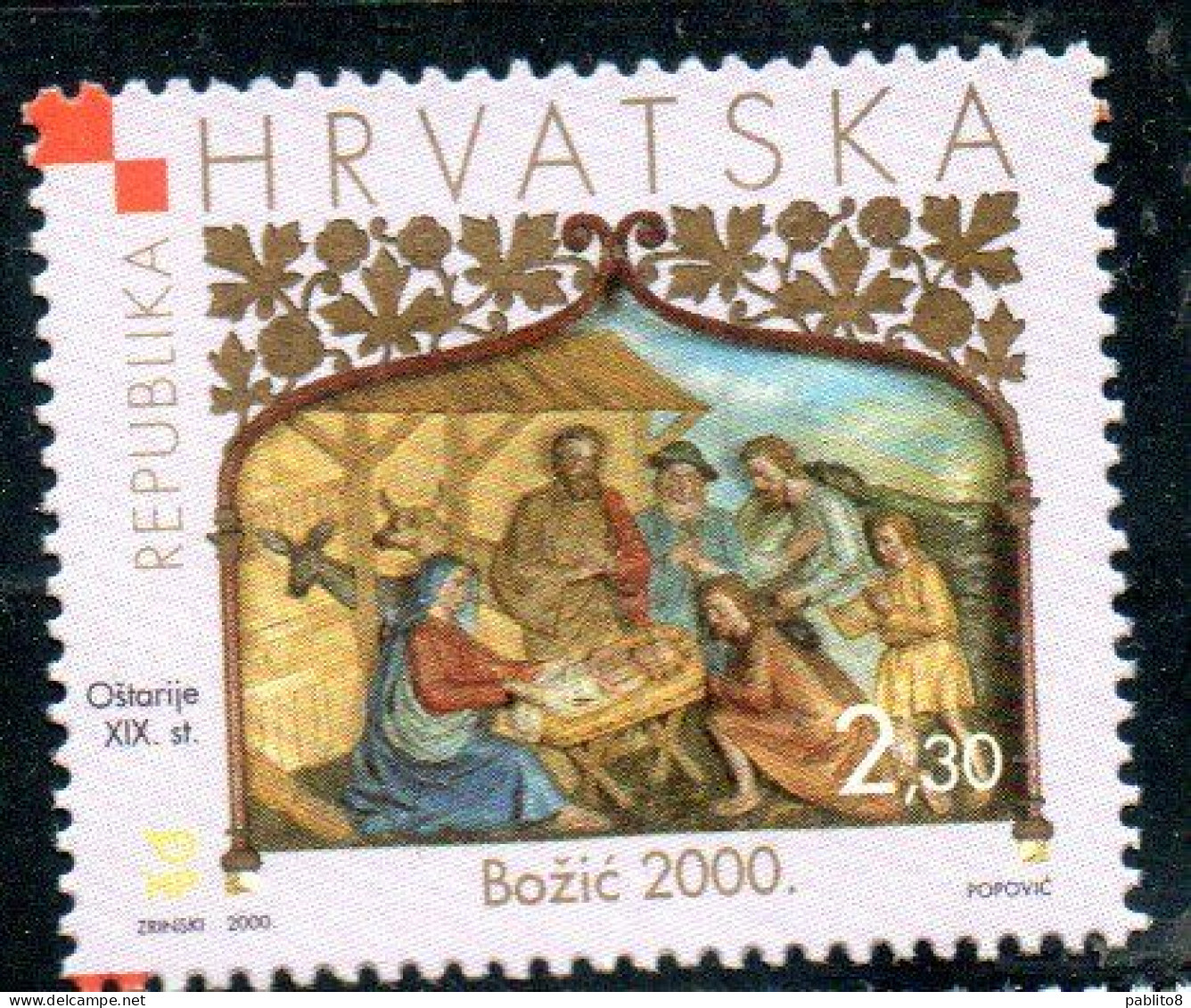 HRVATSKA CROATIA CROAZIA 2000 CHRISTMAS SRETAN BOZIC NATALE NOEL WEIHNACHTEN NAVIDAD 2.30k MNH - Croatie