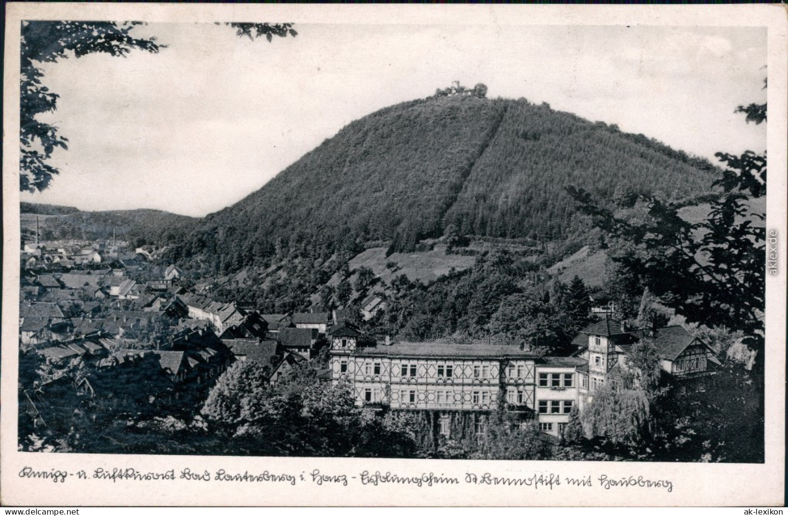 Ansichtskarte Bad Lauterberg Im Harz St. Benno Stift Und Hausberg 1938 - Bad Lauterberg