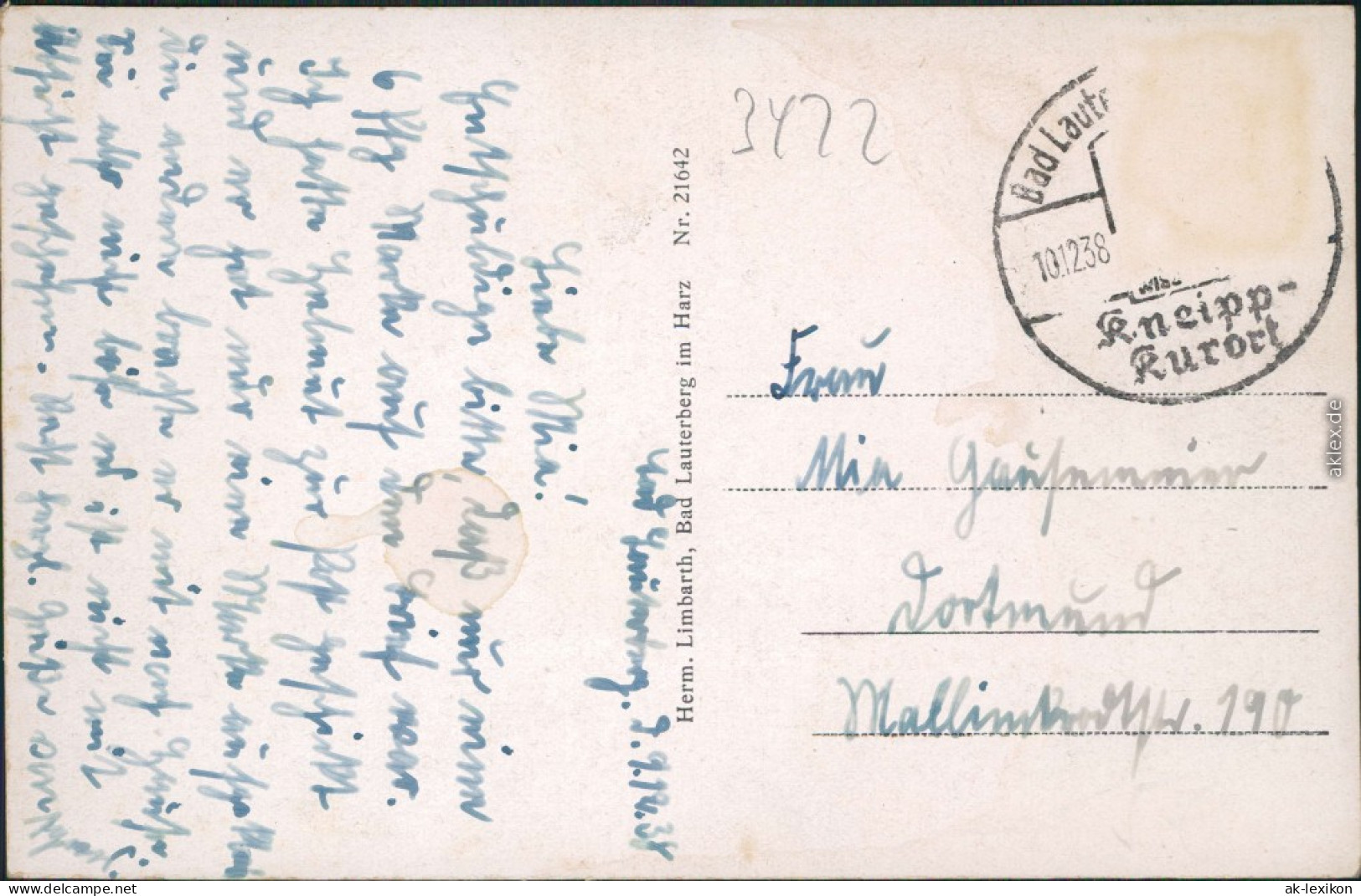 Ansichtskarte Bad Lauterberg Im Harz St. Benno Stift Und Hausberg 1938 - Bad Lauterberg