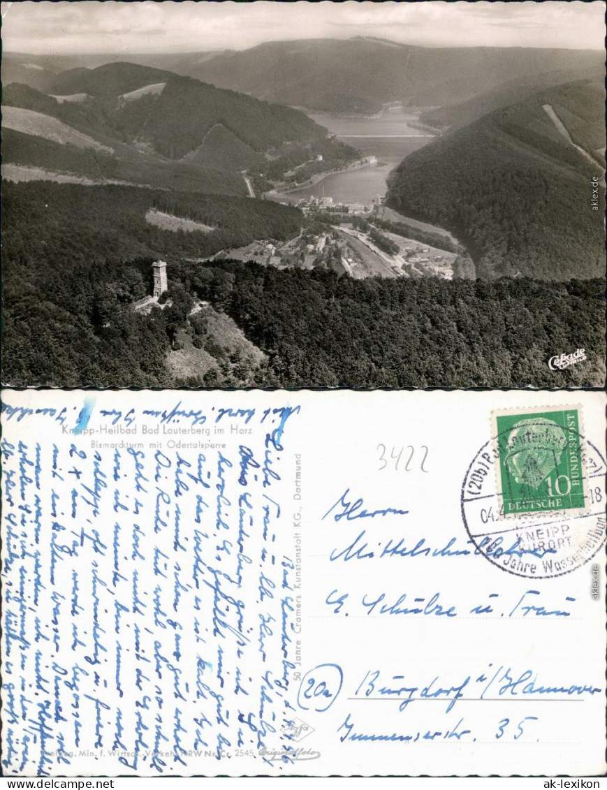 Bad Lauterberg Im Harz Bismarckturm Und Odertalsperre Lufbildaufnahme 1956 - Bad Lauterberg