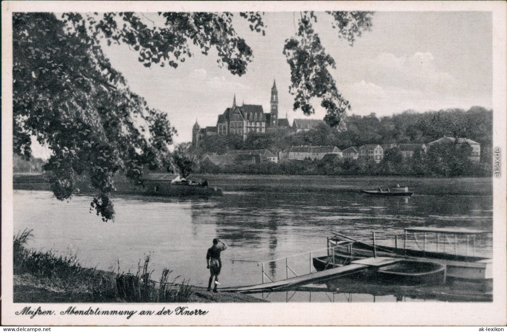 Ansichtskarte Meißen Abendstimmung An Der Knorre 1957 - Meissen