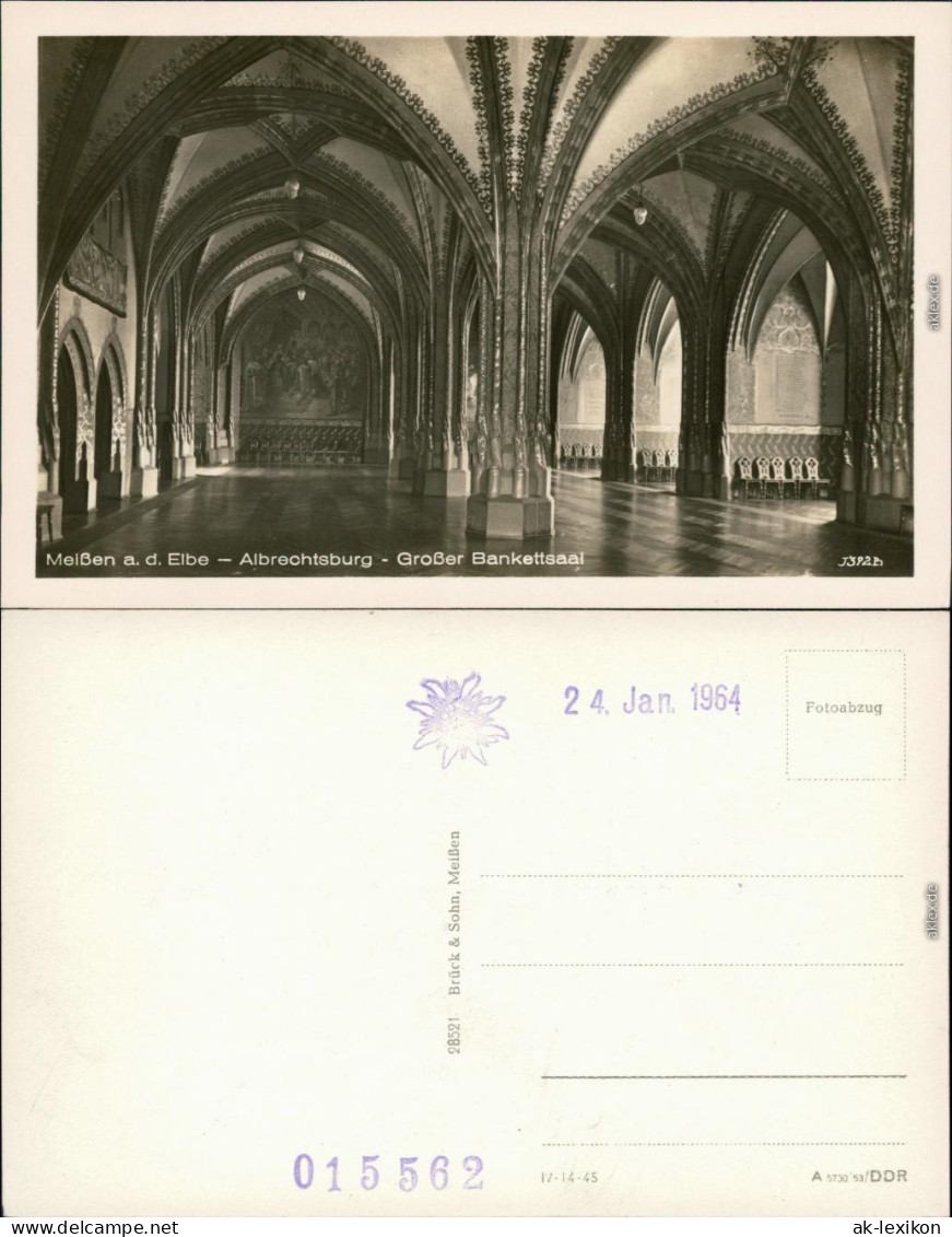 Ansichtskarte Meißen Schloss Albrechtsburg - Großer Bankettsaal 1964 - Meissen