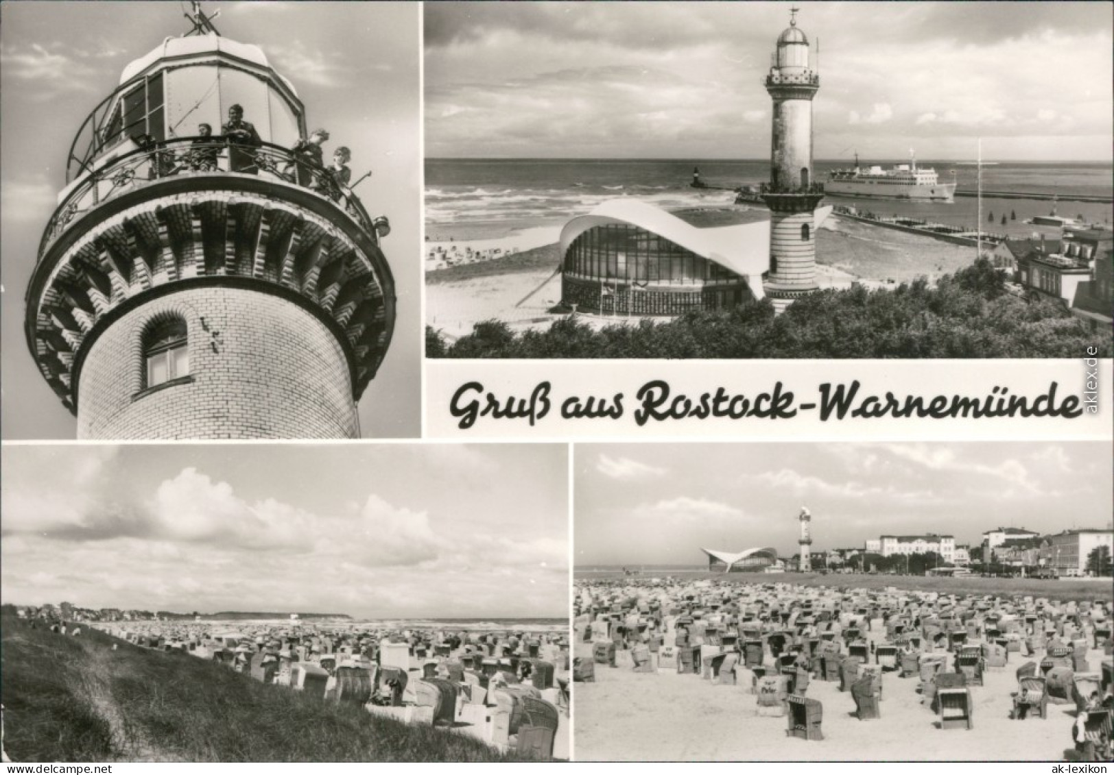 Warnemünde-Rostock Gaststätte Teepott Und Leuchtturm, Strand 1978 - Rostock