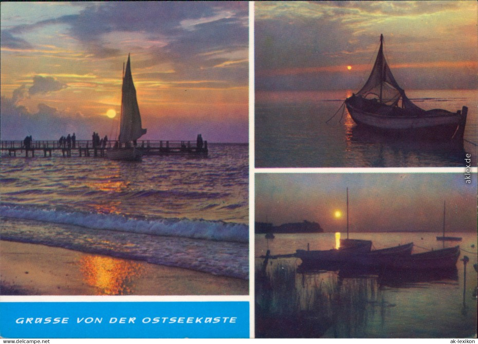 Ansichtskarte Ostseeküste Mecklenburg Vorpommern Sonnenuntergang G1973 - Schwerin