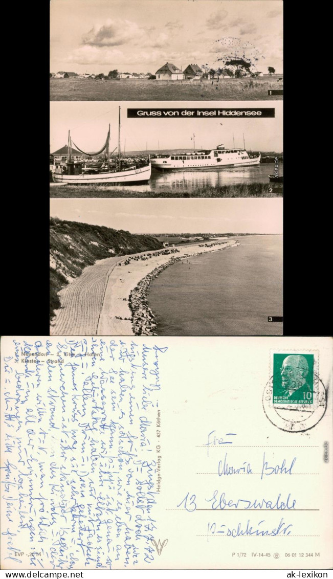 Vitte-Hiddensee Hiddensjö, Hiddensöe OT Neuendorf, Fischereihafen, Strand 1972 - Hiddensee