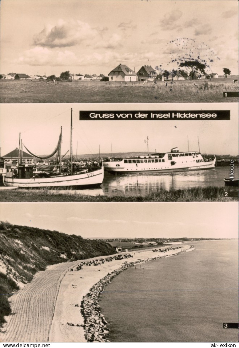 Vitte-Hiddensee Hiddensjö, Hiddensöe OT Neuendorf, Fischereihafen, Strand 1972 - Hiddensee