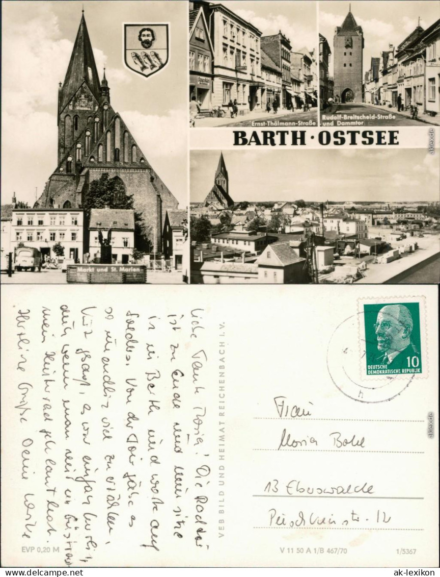 Barth Markt Mit St. Marien Kirche, Ernst-Thälmann-Straße 1970 - Barth