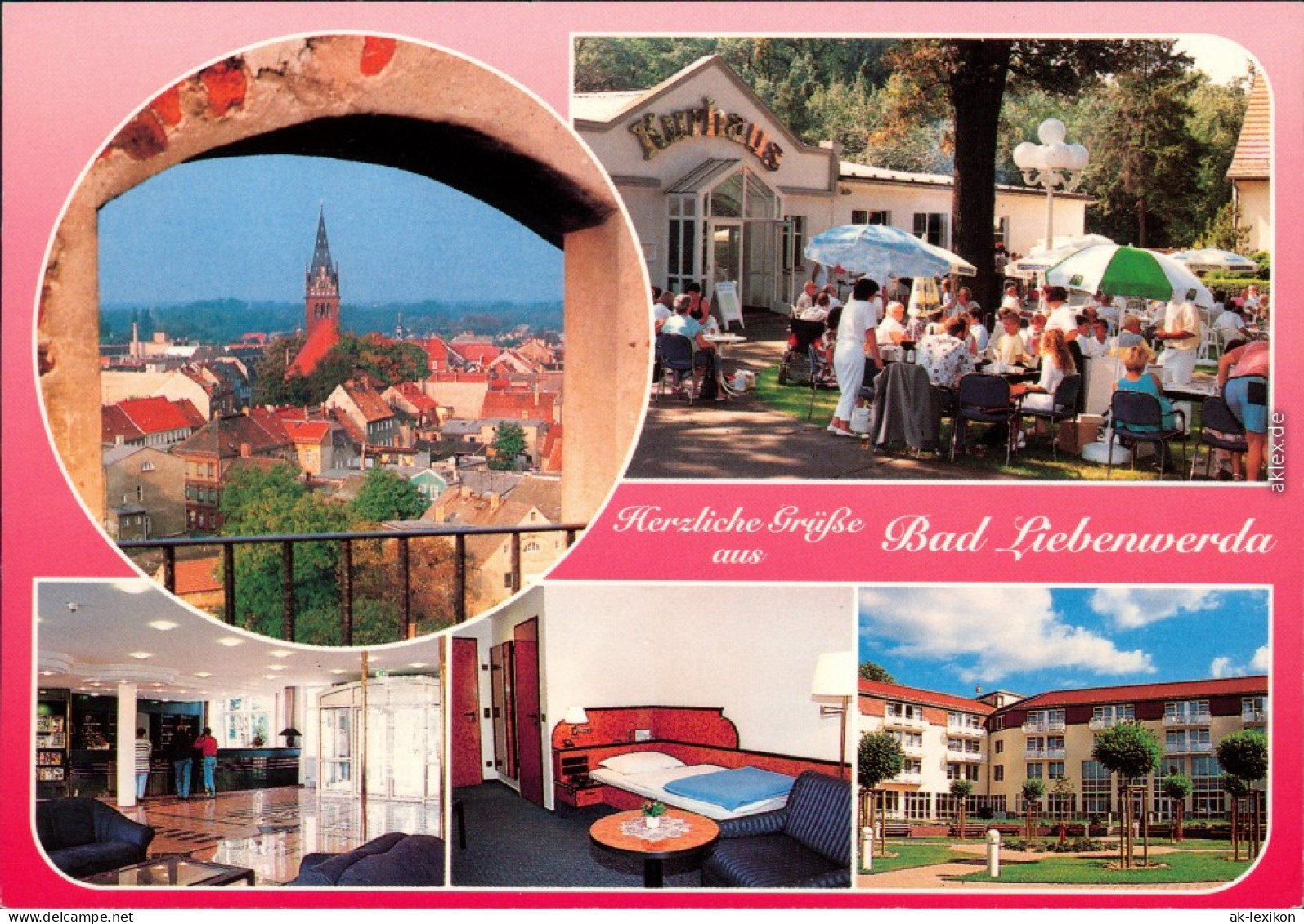 Bad Liebenwerda Panorama-Ansicht, Nicolaikirche/Nikoleikirche, Kurhaus 1994 - Bad Liebenwerda