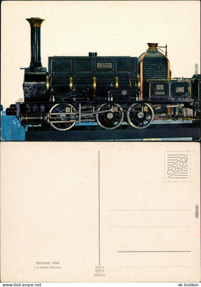 Ansichtskarte  Dampflokomotive "Behaim" 1848 1985 - Eisenbahnen