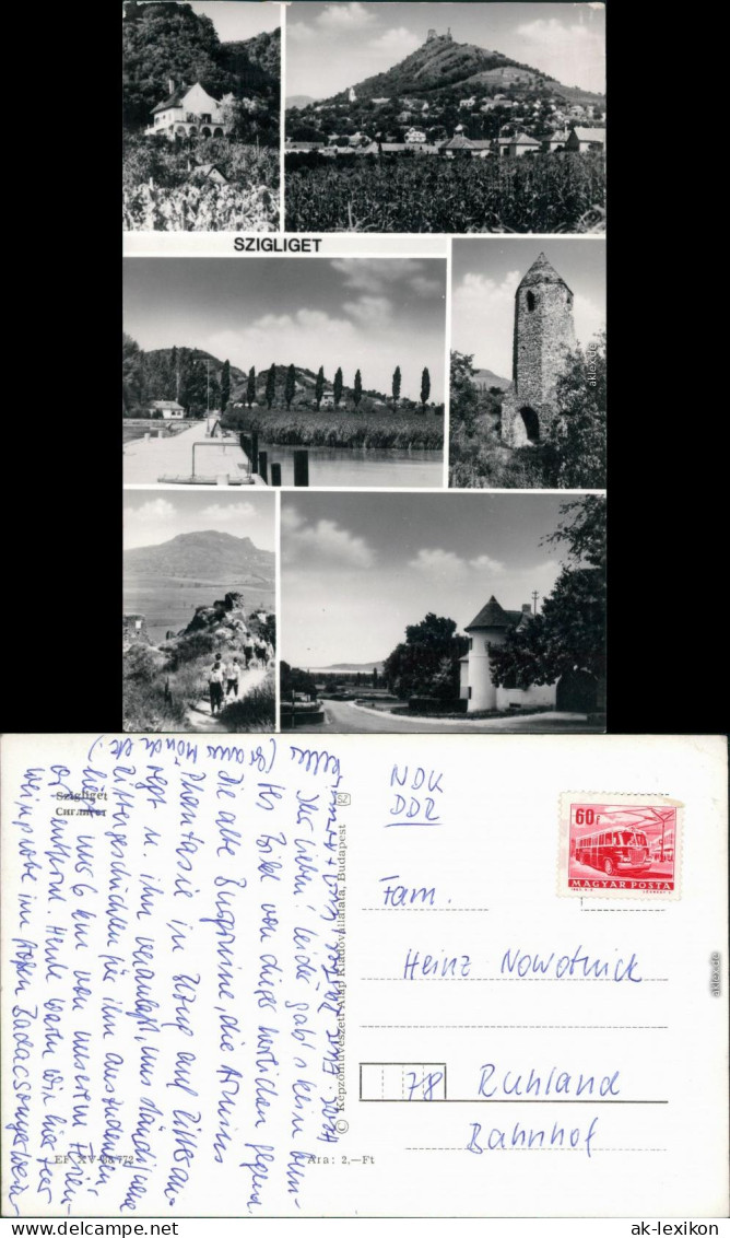 Szigliget Villa, Überblick Mit Burg-Berg, Bootssteg, Burgturm Uvm. 1988 - Hungary