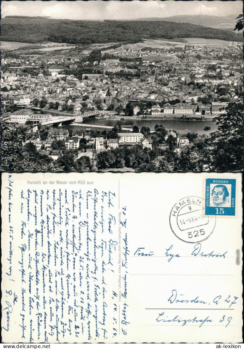 Ansichtskarte Hameln Panorama-Ansicht 1964 - Hameln (Pyrmont)