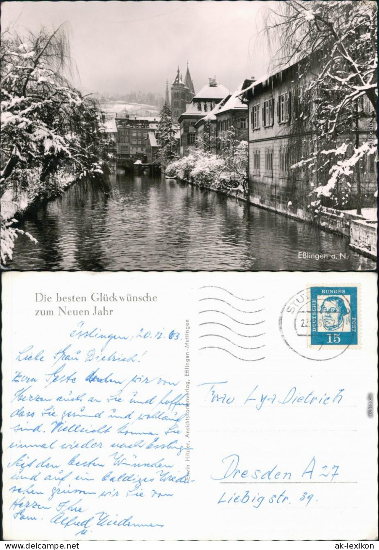 Ansichtskarte Esslingen Winter Ansicht 1963 - Esslingen